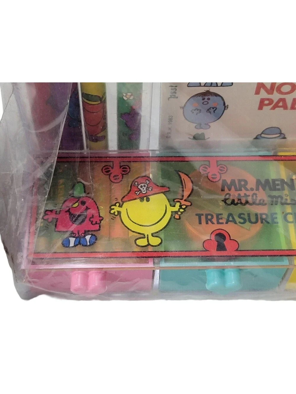 Vintage Mr. Men & Little Miss Treasure Chest Stationery Set Not Pad Pencils 1983